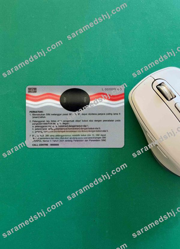 Indonesia driving license (2019 – present)  photolook BACK